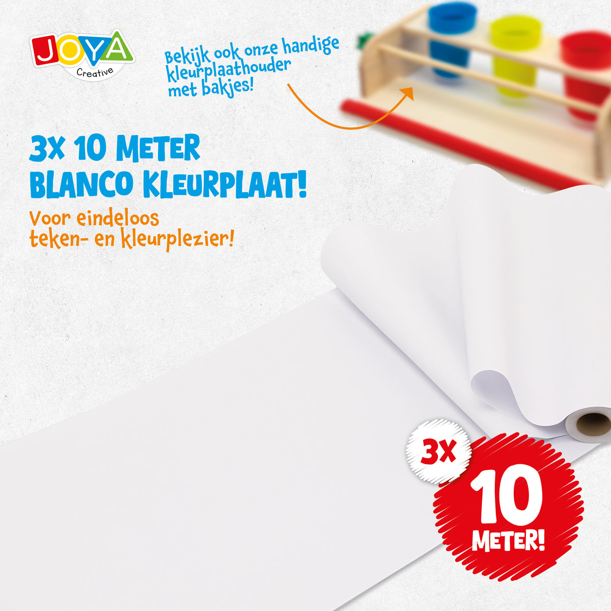 Joya Creative Blanco Tekenpapier op Rol Navulling 3x10 Meter – Extra Lange Papierrollen voor Tekenbord en Papierrolhouder