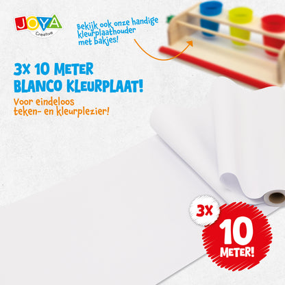 Joya Creative Blanco Tekenpapier op Rol Navulling 3x10 Meter – Extra Lange Papierrollen voor Tekenbord en Papierrolhouder