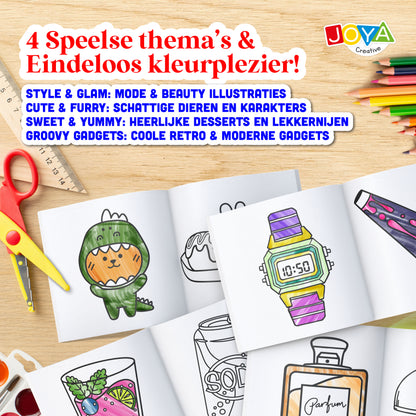Joya Creative Cozy Coloring Set 4-Piece – Easy Coloring Books for Kids and Adults with 192 Coloring Pages