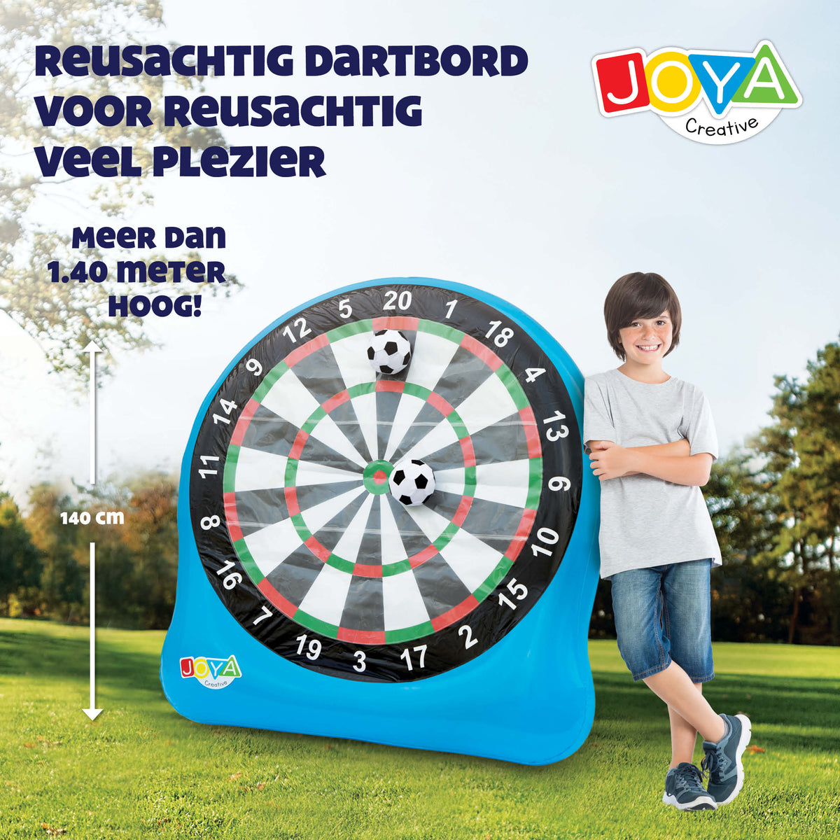 Joya Creative Diana de fútbol XXL – Juego de fútbol hinchable para interior y exterior con 3 balones