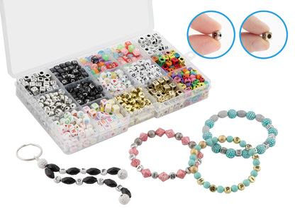 Joya Creative Letter Beads Set 1200+ Pieces – ABC Beads, Heart Beads & Letter Beads for Bracelet Making and Jewelry Making