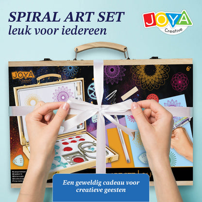 Joya Creative Set de arte en espiral de 24 piezas – Kit de dibujo de espirógrafo con lujoso maletín de madera
