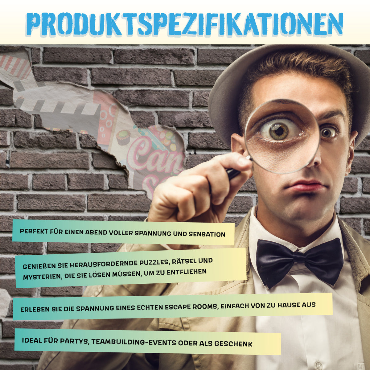 Joya Creative 3-in-1 Escape Room Spiel – Gesellschaftsspiel mit Denksportaufgaben und Rätseln für die ganze Familie