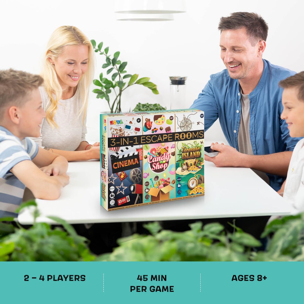 Joya Creative 3-in-1 Escape Room Game – Board Game with Brain Teasers and Puzzles for the Whole Family