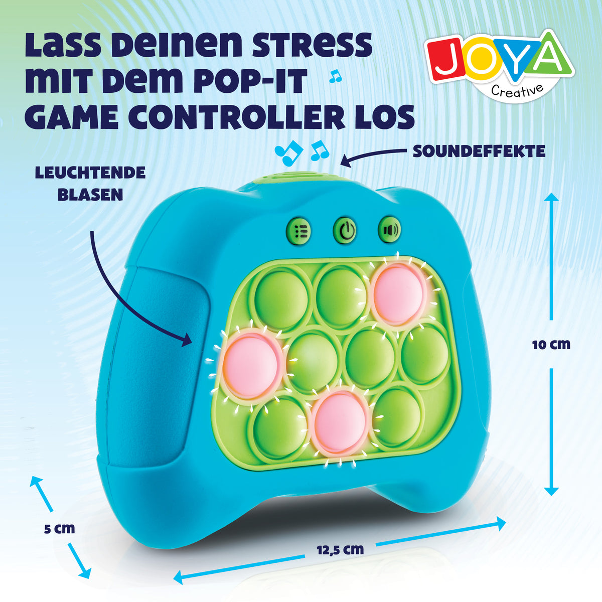 Joya Creative Pop It Spiel Controller – Quick Push Fidget Game mit Licht und Sound für Kinder