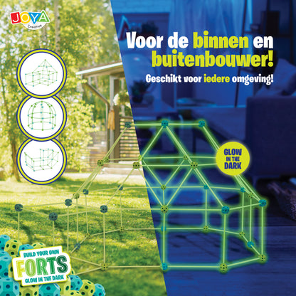 Joya Creative Creative Forts Glow in the Dark 130 Delig – Bouw Je Eigen Fort en Speeltent voor Kinderen