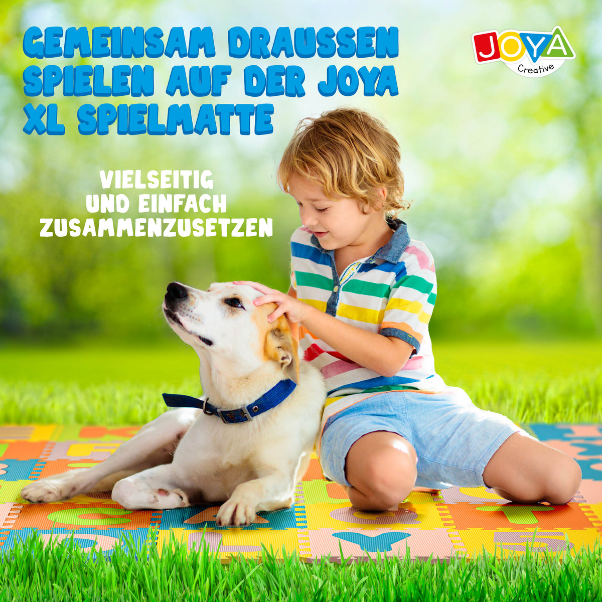 Joya Creative Spielmatte XL 180x180 cm – 86-teilige Puzzlematte aus EVA-Schaumstoff für Babys und Kinder