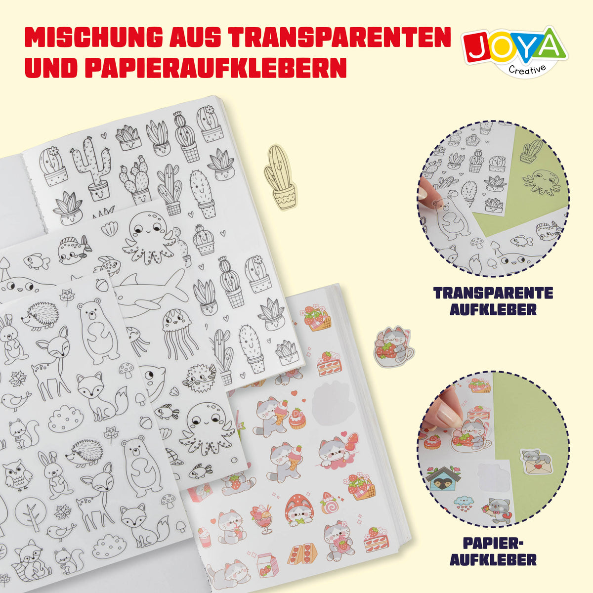 Joya Kreatives Stickerbuch XL – 7.500 Aufkleber für Journaling, Scrapbooking, Bullet Journal und Planer-Dekoration