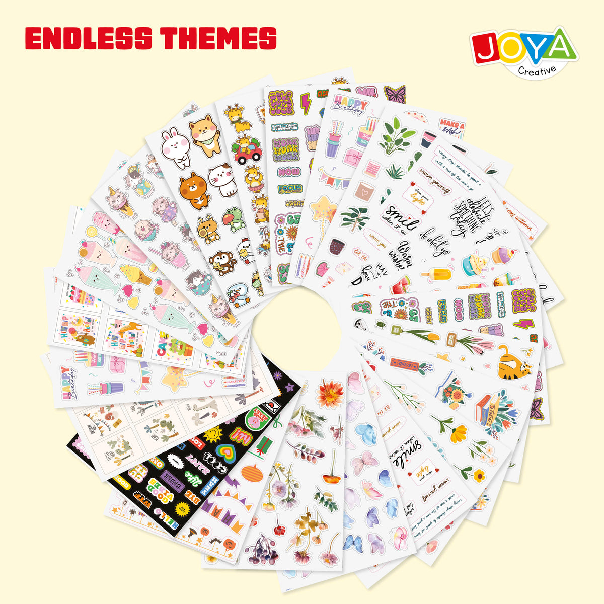 Joya Creative Sticker Book XL – 7,500 Stickers for Journaling, Scrapbooking, Bullet Journal, and Planner Decoration