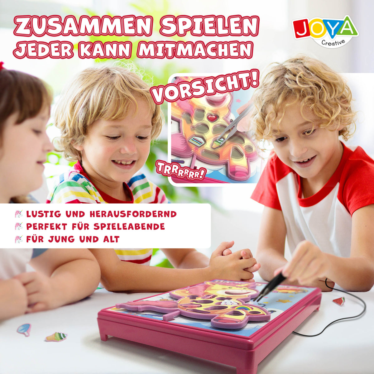 Joya Creative Einhorn Operationsspiel – Spannendes Geschicklichkeitsspiel für Kinder mit Licht und Ton