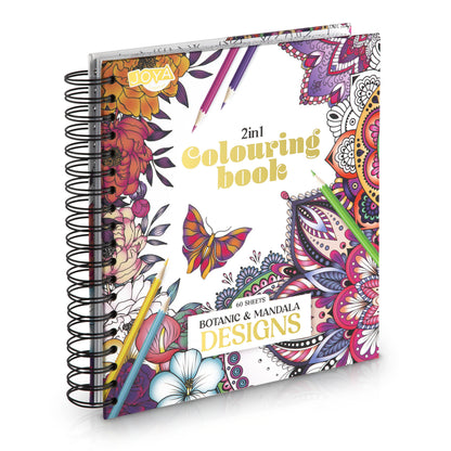 Joya Creative Luxe Kleurboek voor Volwassenen – 60 Botanische en Mandala Kleurplaten met Ringband en Uitscheurbare Pagina's