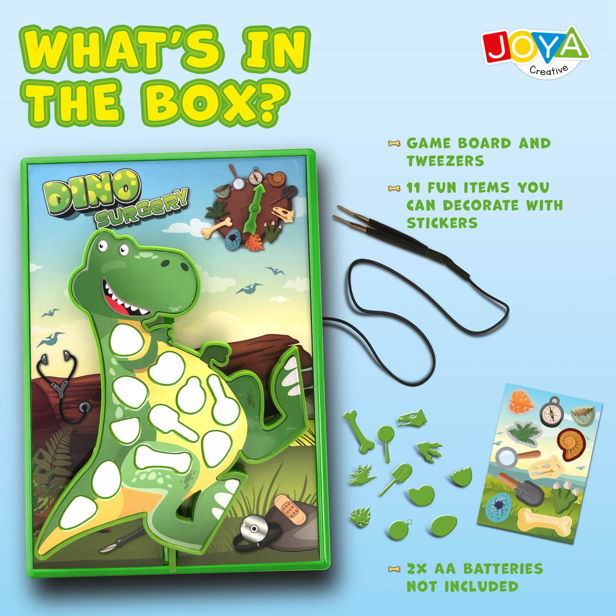 Joya Creative Dino Operation Game - Exciting Dexterity Game for Kids with Light and Sound Effects