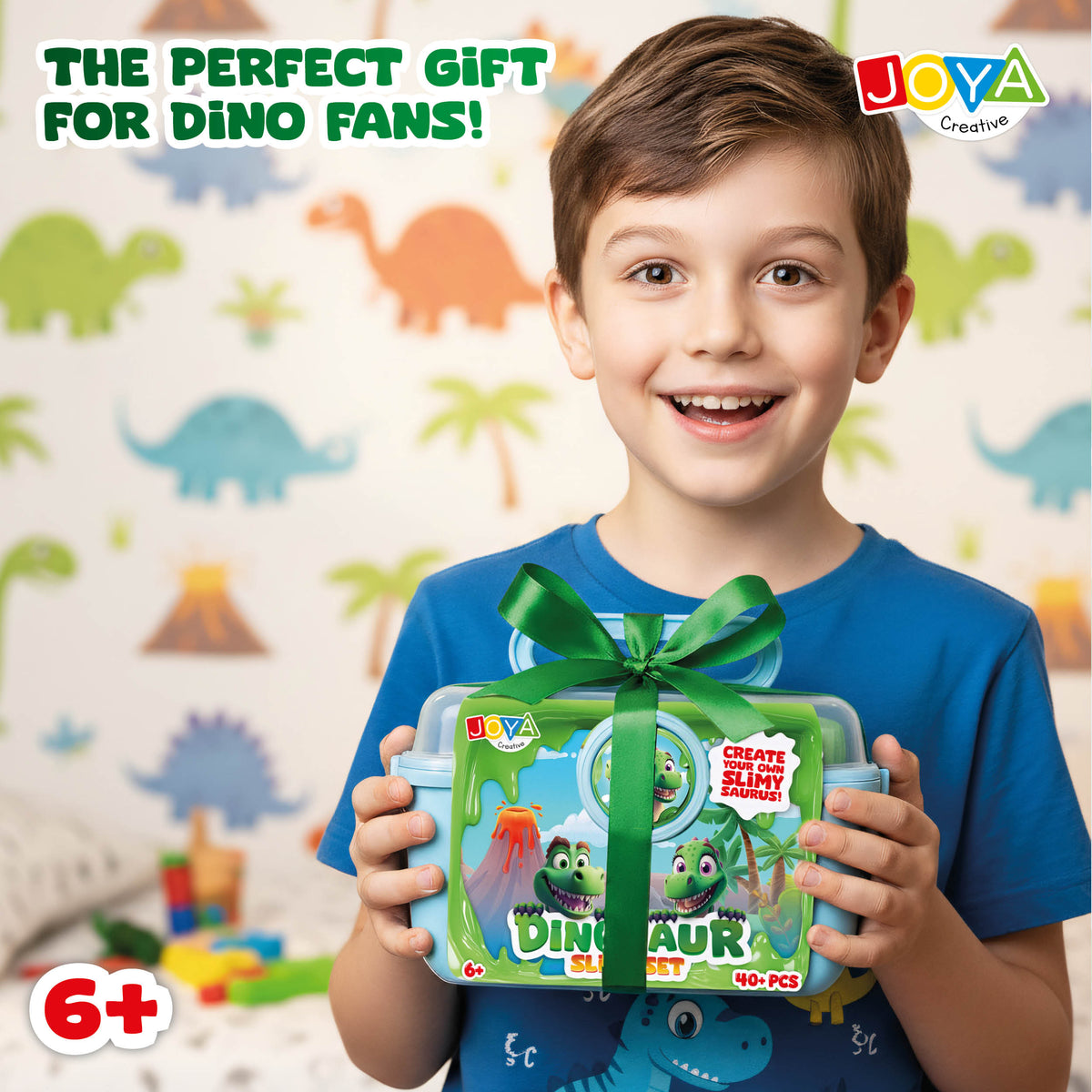 Joya Creative Dino Slime Kit 40 Pieces - Complete Slime Making Set for Kids with Dinosaurs and Accessories