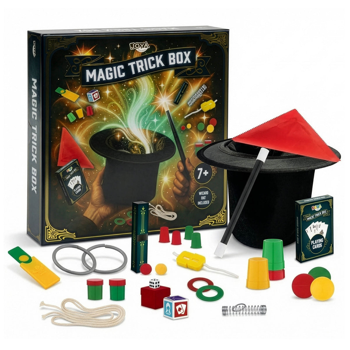 Joya Creative Magic Set with Luxury Velvet Magician's Hat – Complete Magic Kit for Kids including Instruction Book