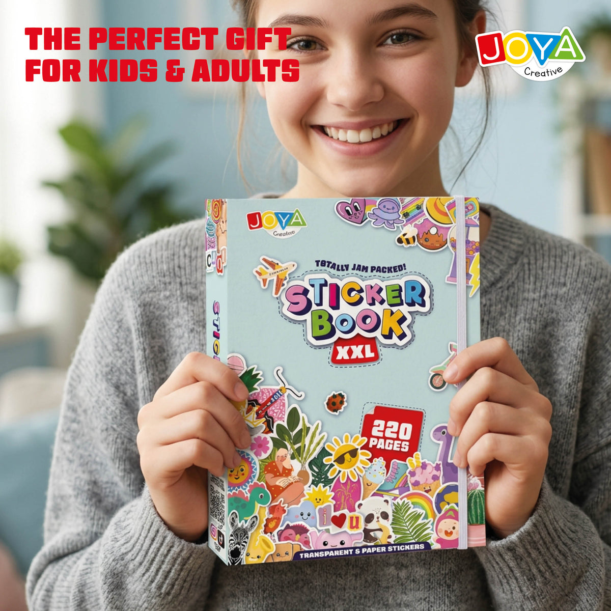 Joya Creative Sticker Book XXL 8,500 Stickers – Bullet Journal, Scrapbooking & Journaling Book with 200 Pages