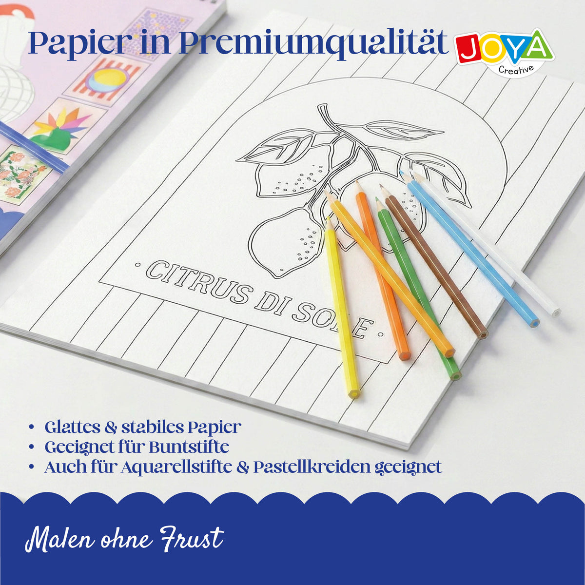 Joya Creative Luxe Malbuch-Poster für Erwachsene – 64 heraustrennbare Designs in A3, A4 & A5 auf Premium-Papier mit Spiralbindung