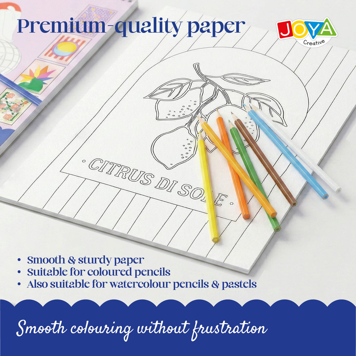 Joya Creative Luxe Coloring Book Posters for Adults – 64 Tear-Out Designs in A3, A4 & A5 on Premium Paper with Spiral Binding