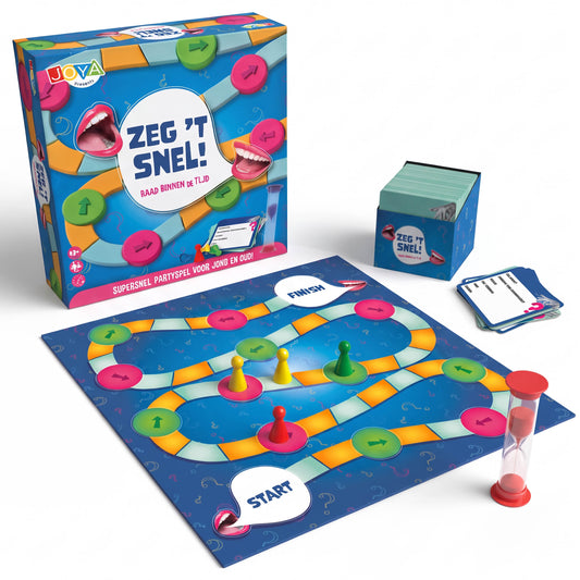 Joya Creative Zeg 't Snel Partyspel – Nederlandstalig Gezelschapsspel voor Groepen | Snel Denk- en Raadspel voor Familie & Vrienden