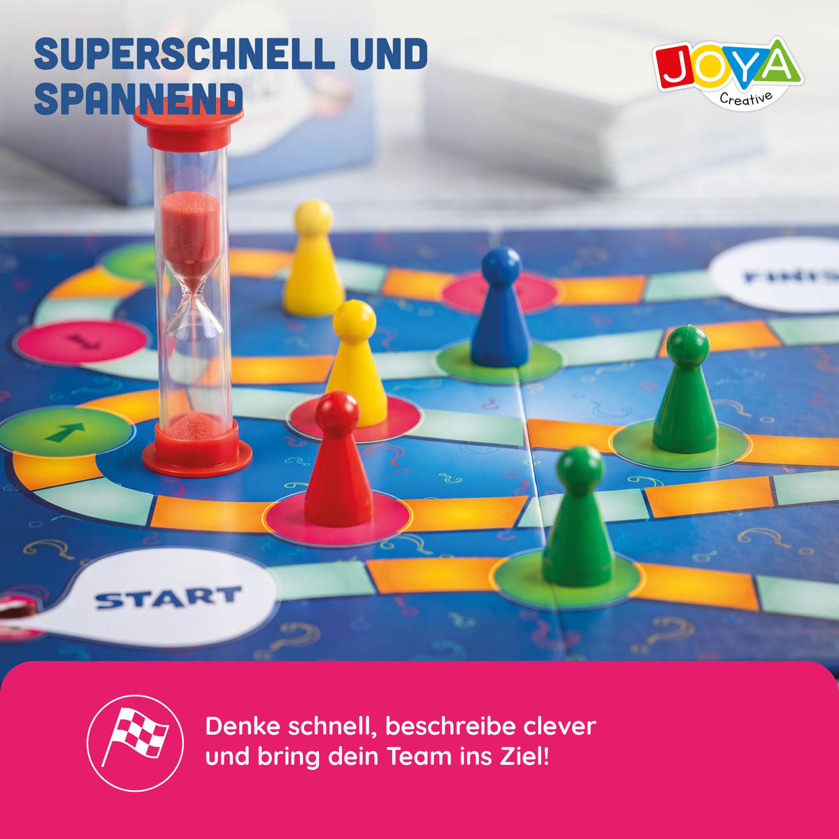 Joya Creative Sag es schnell Partyspiel – Niederländisches Gesellschaftsspiel für Gruppen | Schnelles Denk- und Ratespiel für Familie & Freunde