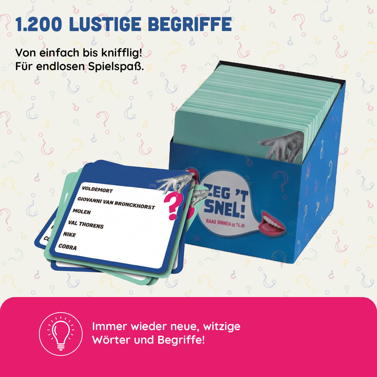 Joya Creative Sag es schnell Partyspiel – Niederländisches Gesellschaftsspiel für Gruppen | Schnelles Denk- und Ratespiel für Familie & Freunde