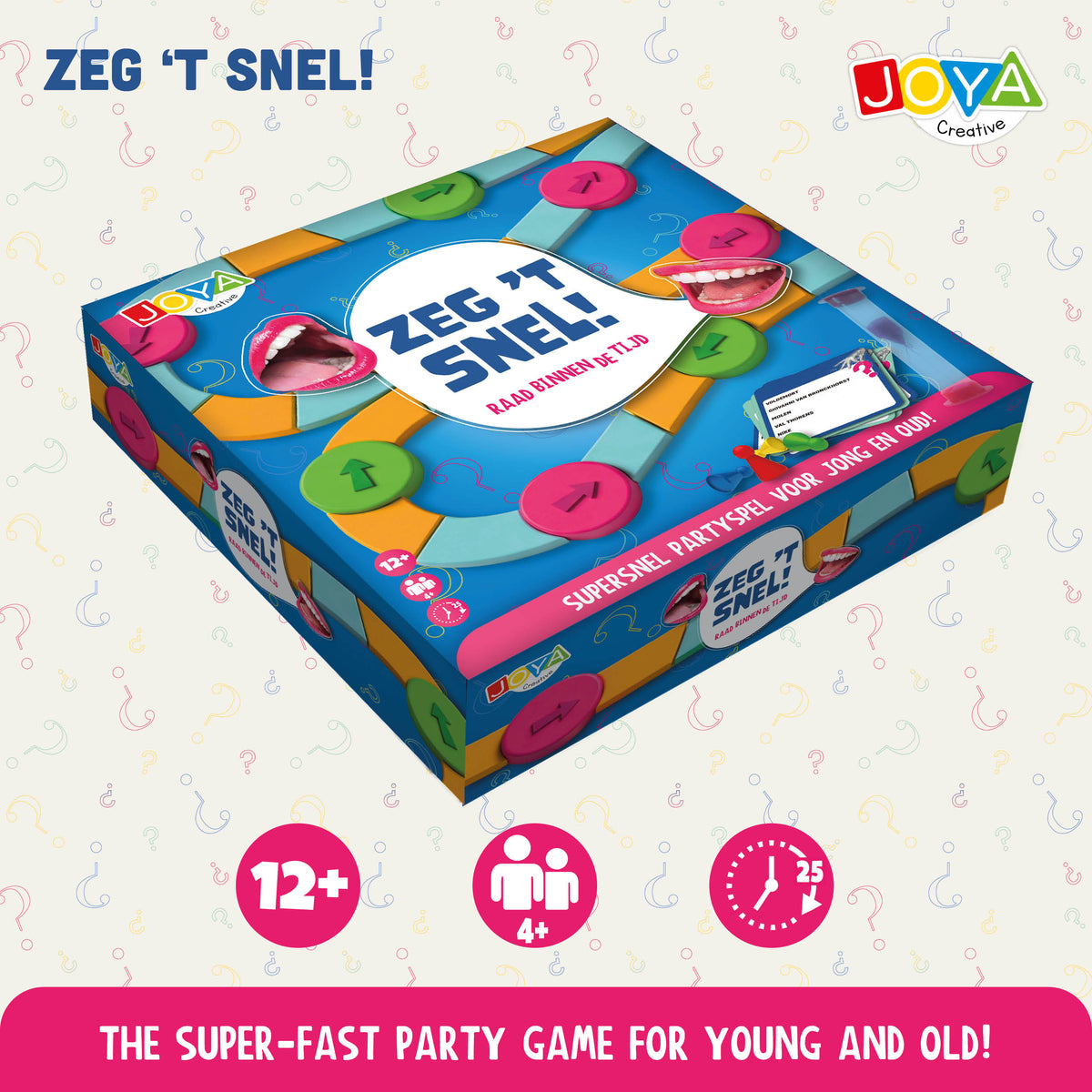 Joya Creative Say It Fast Party Game – Dutch Board Game for Groups | Fast Thinking and Guessing Game for Family & Friends