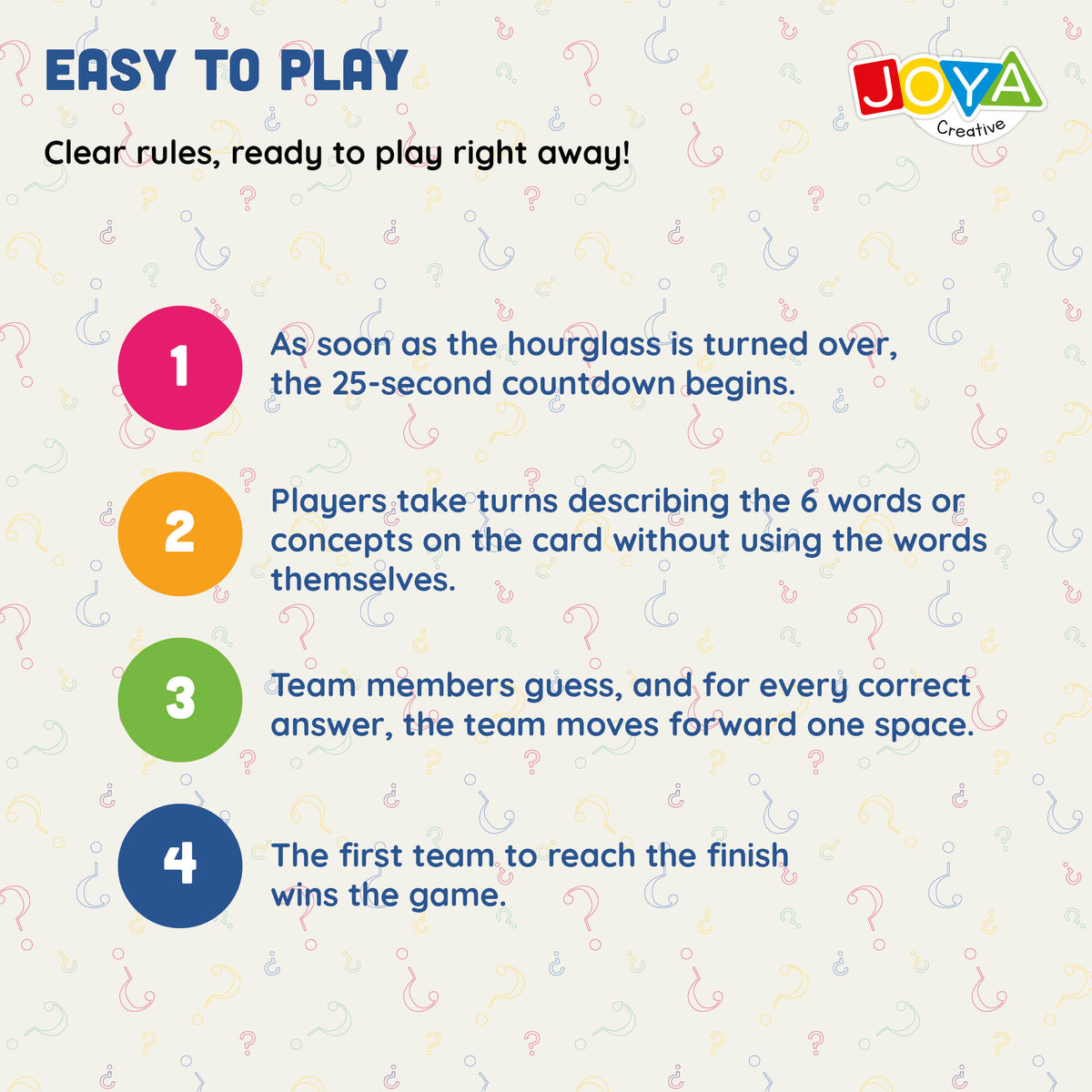 Joya Creative Say It Fast Party Game – Dutch Board Game for Groups | Fast Thinking and Guessing Game for Family & Friends
