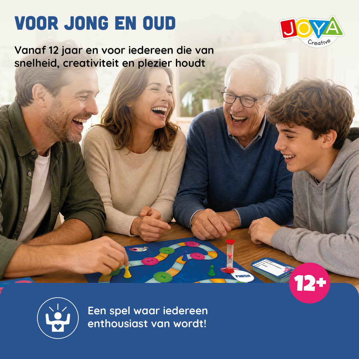Joya Creative Juego de fiesta Di lo rápido - Juego de mesa en neerlandés para grupos | Juego rápido de pensar y adivinar para familiares y amigos