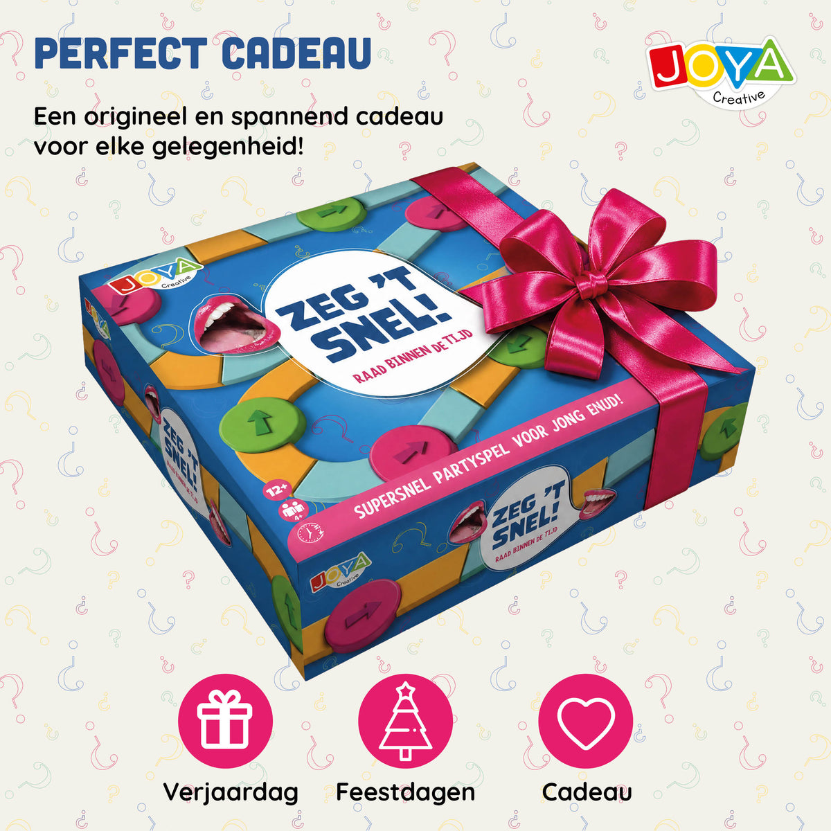 Joya Creative Juego de fiesta Di lo rápido - Juego de mesa en neerlandés para grupos | Juego rápido de pensar y adivinar para familiares y amigos