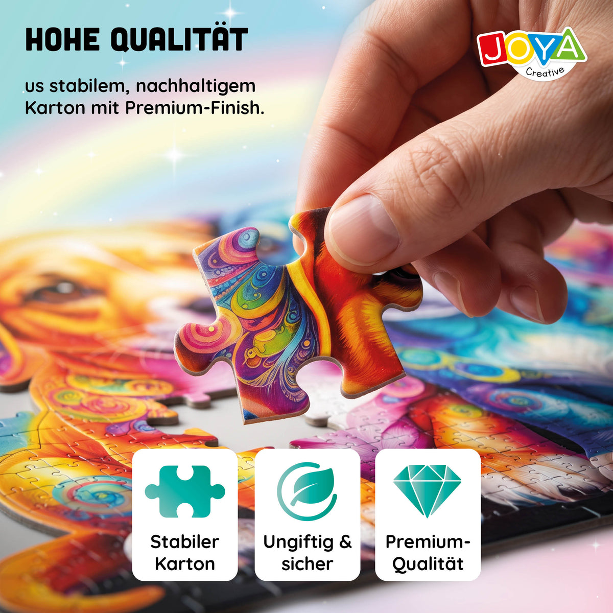 Joya Creative Leguzzle Tiere 2-in-1 – Hunde- und Katzenpuzzle mit 685 & 632 Teilen | 70 x 50 cm
