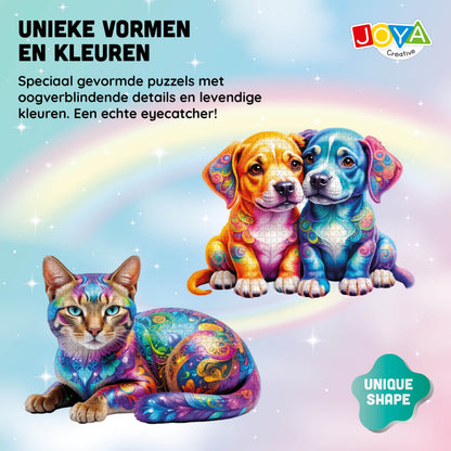 Joya Creative Puzzle de animales 2 en 1 - Puzzle de perros y gatos con 685 y 632 piezas | 70 x 50 cm