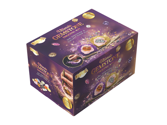 Joya Creative Gemstone Digging Set 12-in-1 – Opgravingsset met Echte Edelstenen & Mineralen | STEM Experimenteerset voor Kinderen