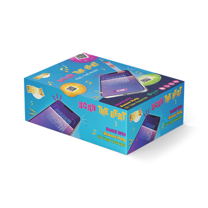 Joya Creative Scan the Beat - Music Board Game - Themes Dance Hits, Summer Hits and All-Time Favorites - Music Bingo Variant with Spotify - 600 Songs - Party Game for Game Night