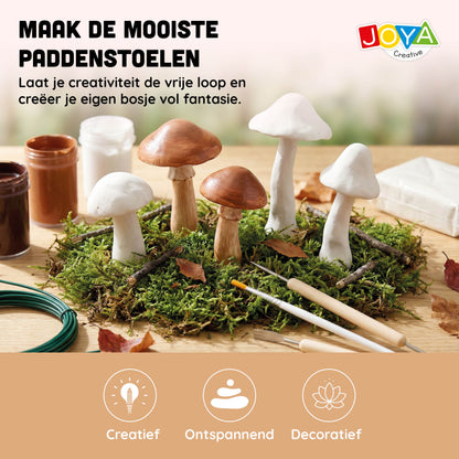 Joya Creative Set de arcilla para modelar para adultos - Arcilla de secado al aire - Tema: setas - Incluye pinturas y herramientas