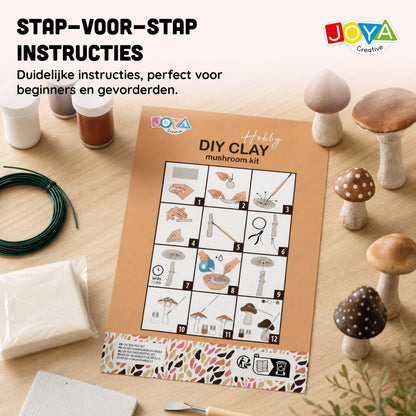 Joya Creative Set de arcilla para modelar para adultos - Arcilla de secado al aire - Tema: setas - Incluye pinturas y herramientas