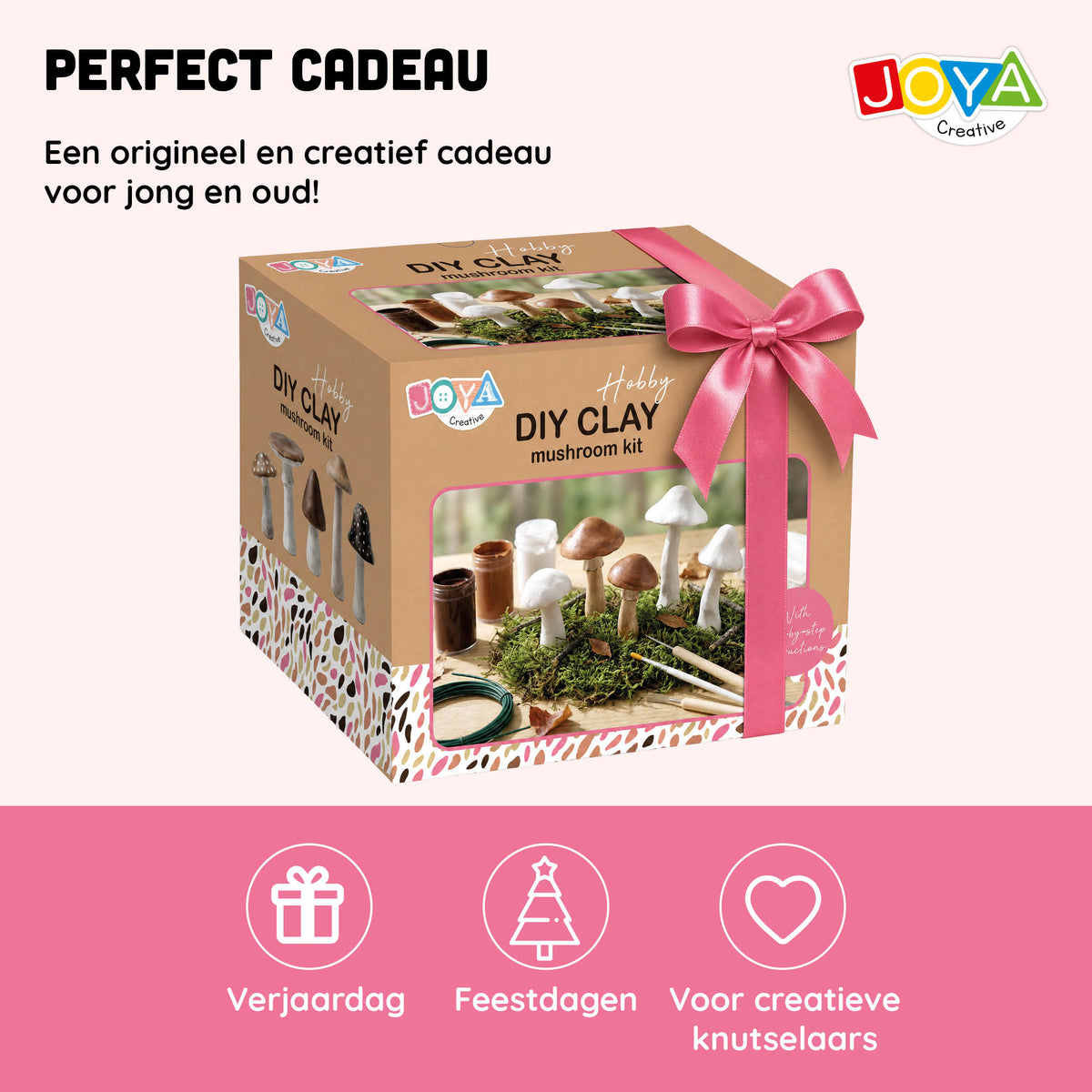 Joya Creative Set de arcilla para modelar para adultos - Arcilla de secado al aire - Tema: setas - Incluye pinturas y herramientas