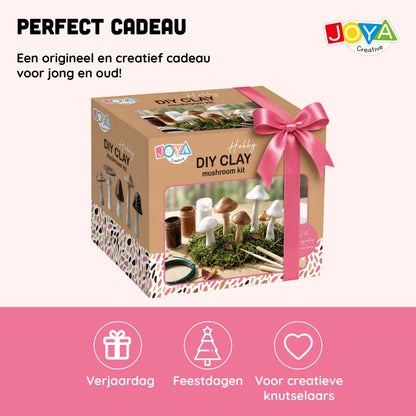Joya Creative Set de arcilla para modelar para adultos - Arcilla de secado al aire - Tema: setas - Incluye pinturas y herramientas