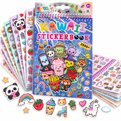 JOYA Creative Kawaii Stickerboek - 2500+ Stickers - 50 Pagina's - Voor Kinderen & Volwassenen - Scrapbooking, Journaling & Knutselen