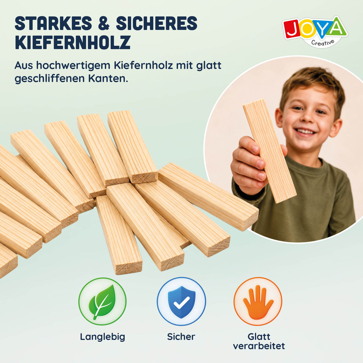 Joya Creative Houten Constructiespeelgoed 250pcs - Bouwset Kinderen en Volwassenen - Houtblokken Bouwspeelgoed in Opbergton - Inclusief Inspiratieboek