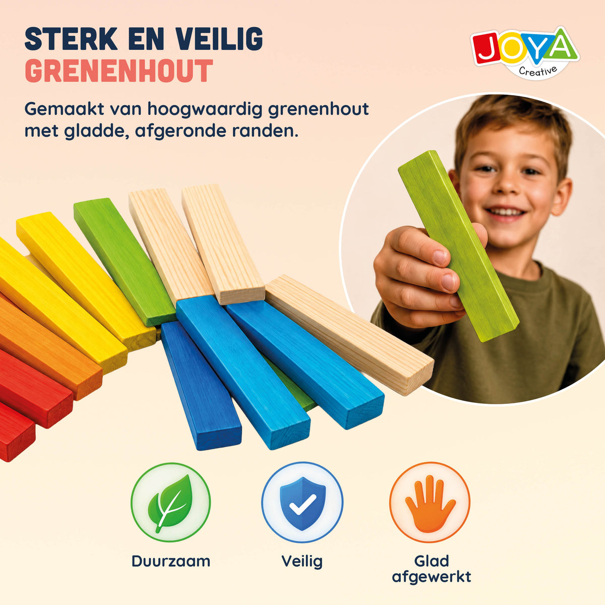 Joya Creative Juguete de construcción de madera 250pcs - Set de construcción para niños y adultos - Piezas de construcción de colores en barril de almacenamiento - Incluye libro de inspiración