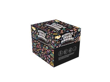 Joya Creative Set de rotuladores acrílicos, 120 unidades - Rotuladores de pintura para piedras decoradas - Punta de pincel flexible - Para adultos y niños - Elegante caja de almacenamiento