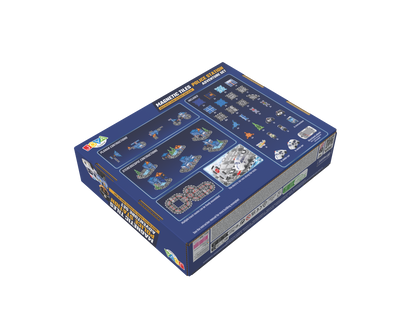 Joya Creative Magnetic Tiles Politiebureau - 91 Stuks Magnetische Tegels - Racebaan met Zelfrijdende Auto - Montessori Constructie Speelgoed