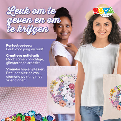 Kit de manualidades de diamond painting de unicornio - Kits de moda - Personaliza tu propio bolso - Juguete creativo para niños - Decoración de unicornio - Joya Creative