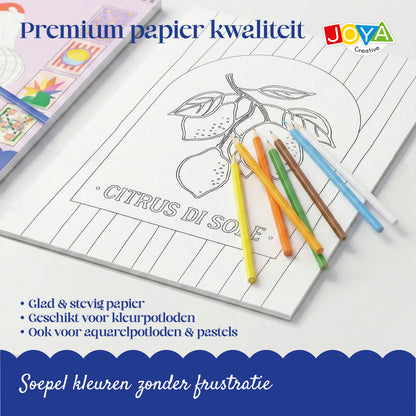 Joya Creative Lujoso libro de colorear con pósteres para adultos – 64 diseños desprendibles en A3, A4 y A5 sobre papel prémium con encuadernación de espiral