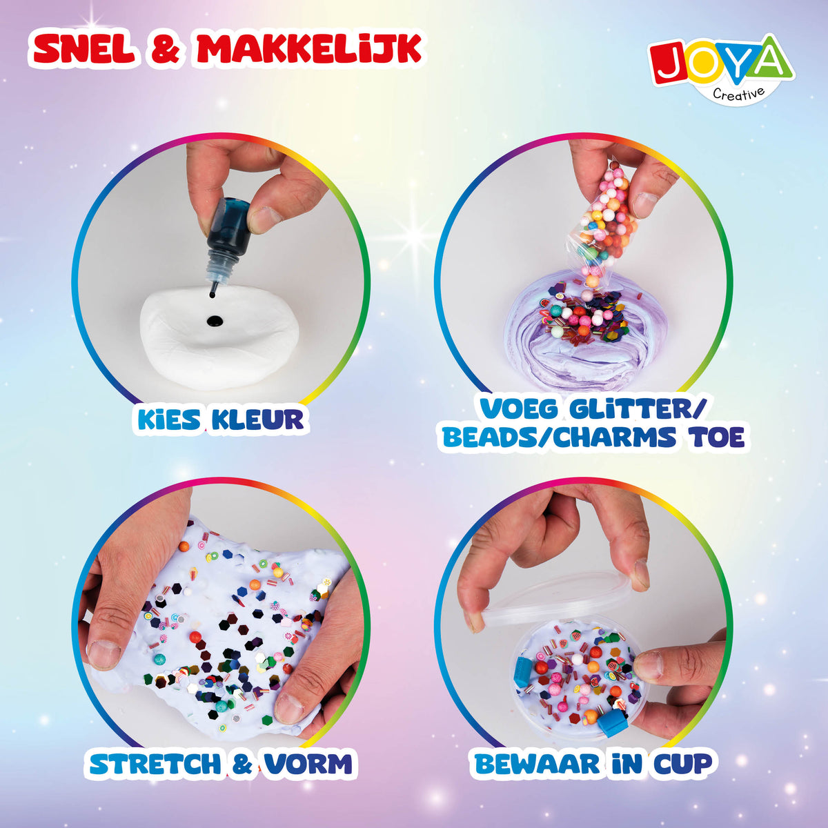 Joya Creative Unicorn Slijm Pakket 75 Delig – Complete Slime Maak Set voor Kinderen met Unicorn Accessoires