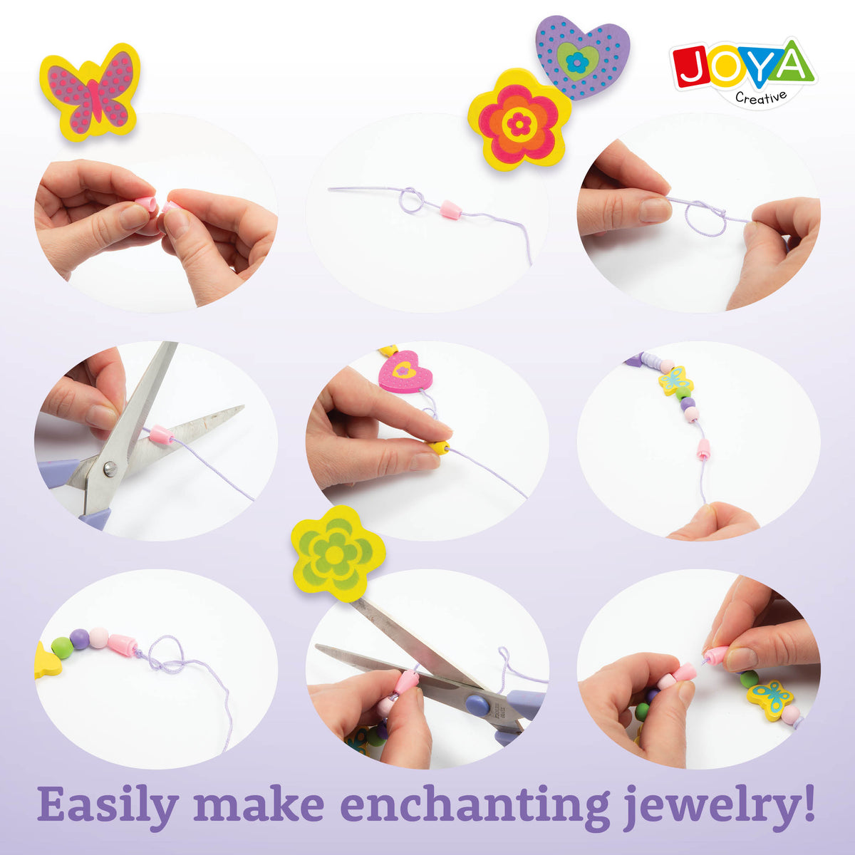 Joya Creative Wooden Jewelry Making Set 142 Pieces – FSC Bead Set with Wooden Storage Box for Children