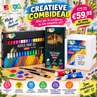 Complete Schilderset – Acrylverf, Penselen & 12 Canvasdoeken | JOYA Creative