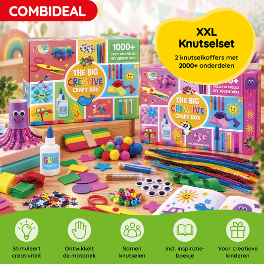 XXL Knutselset Combideal – 2 Knutselkoffers met 2000+ Onderdelen | JOYA Creative