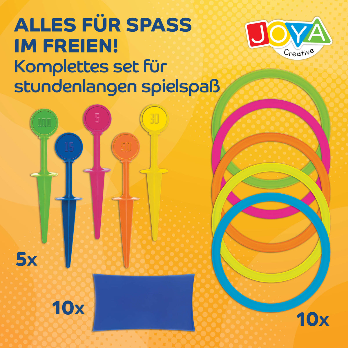 Joya Creative 2-in-1 Outdoor-Spielzeug – Ringwurf & Hüpfspiel für Kinder ab 3 Jahren