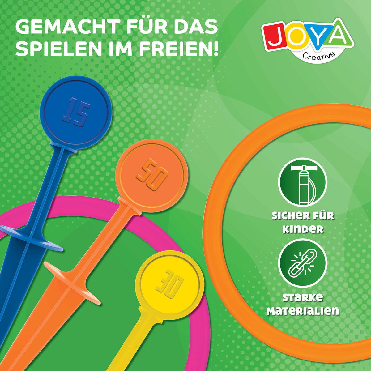Joya Creative 2-in-1 Outdoor-Spielzeug – Ringwurf & Hüpfspiel für Kinder ab 3 Jahren