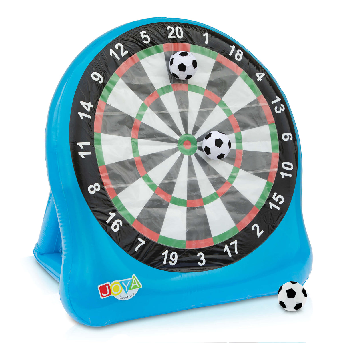 Joya Creative XXL Fußball Dartscheibe – Aufblasbares Fußballspiel für drinnen und draußen mit 3 Bällen